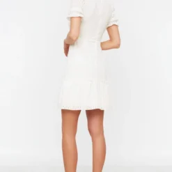 Trendyol Vrouwen Ballon Mouw V-hals Ruche Zoom Jurk -Trendy Meid Verkoop 814x1200 19