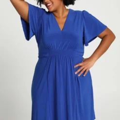 Paprika Korte, Effen Bow Jurk Met Smokwerk Op De Taille -Trendy Meid Verkoop 814x1200 30