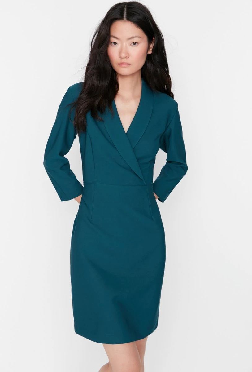 Trendyol Vrouwen Standaard Mouw Cache-coeur A-lijn Jurk 5 Trendyol Vrouwen Standaard Mouw Cache-coeur A-lijn Jurk - Afbeelding 5