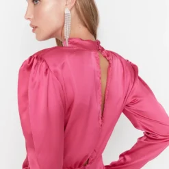 Trendyol Vrouwen Standaard Mouw Staande Kraag Omslag Jurk -Trendy Meid Verkoop 814x1200 9