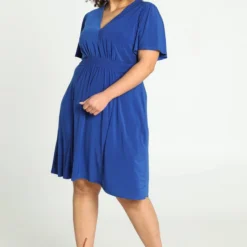 Paprika Korte, Effen Bow Jurk Met Smokwerk Op De Taille -Trendy Meid Verkoop 815x1200 15