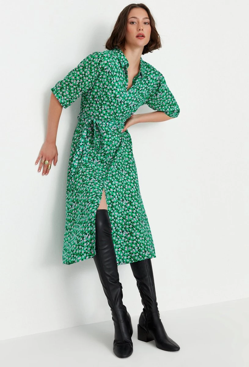 Trendyol Vrouwen Standaard Mouw Kraag Overhemdjurk Jurk 6 Trendyol Vrouwen Standaard Mouw Kraag Overhemdjurk Jurk - Afbeelding 6