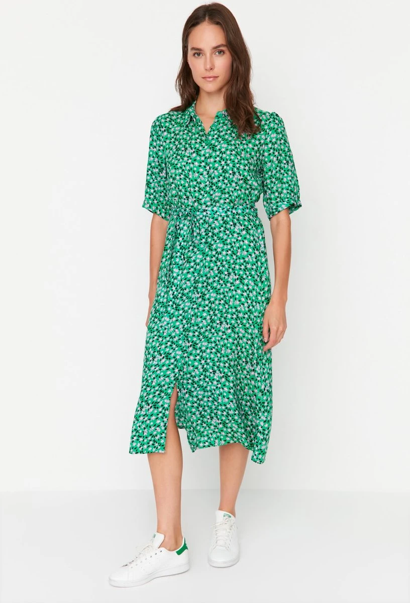 Trendyol Vrouwen Standaard Mouw Kraag Overhemdjurk Jurk 1 Trendyol Vrouwen Standaard Mouw Kraag Overhemdjurk Jurk