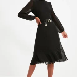 Trendyol Vrouwen Ballon Mouw Staande Kraag A-lijn Jurk -Trendy Meid Verkoop 816x1200 5