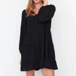 Trendyol Vrouwen Ballon Mouw V-hals Verschuiving Jurk -Trendy Meid Verkoop 816x1200 6