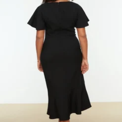 Trendyol Vrouwen Fluit Mouw Ronde Hals Bodycon Plus Size Jurk -Trendy Meid Verkoop 817x1200 22