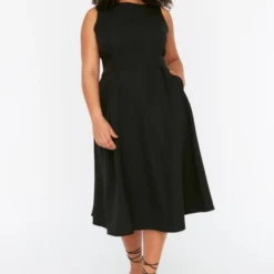 Trendyol Vrouwen Standaard Mouw Ronde Hals A-lijn Plus Size Jurk -Trendy Meid Verkoop 819x1200 7