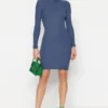 Trendyol Vrouwen Standaard Mouw Staande Kraag Bodycon Jurk