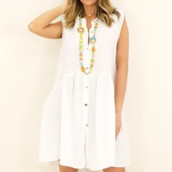 Merkloos Jurk - Boho Dress - Bohemian - Ibiza - Linnen