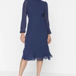 Trendyol Vrouwen Ballon Mouw Staande Kraag A-lijn Jurk -Trendy Meid Verkoop 821x1200 5
