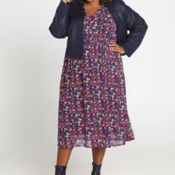 Paprika Halflange Jurk Met Geknoopte Kraag En Bloemetjesmotief -Trendy Meid Verkoop 824x1200 7