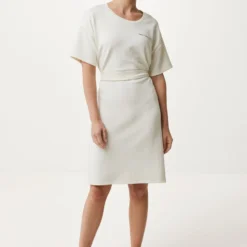 Mexx Knotted Short Sleeve Jurk Dames - Off White - Maat S -Trendy Meid Verkoop 826x1200 11