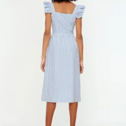 Trendyol Vrouwen Gepofte/ruche Mouw Vierkante Kraag Overhemdjurk Jurk -Trendy Meid Verkoop 827x1200