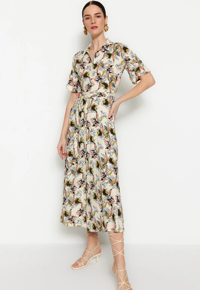 Trendyol Vrouwen Standaard Mouw Kraag Overhemdjurk Jurk 1 Trendyol Vrouwen Standaard Mouw Kraag Overhemdjurk Jurk