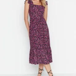 Trendyol Vrouwen Gepofte/ruche Mouw Vierkante Kraag A-lijn Jurk 15 Trendyol Vrouwen Gepofte/ruche Mouw Vierkante Kraag A-lijn Jurk -Trendy Meid Verkoop 828x1200