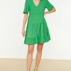 Trendyol Vrouwen Standaard Mouw V-hals Verschuiving Jurk -Trendy Meid Verkoop 830x1200