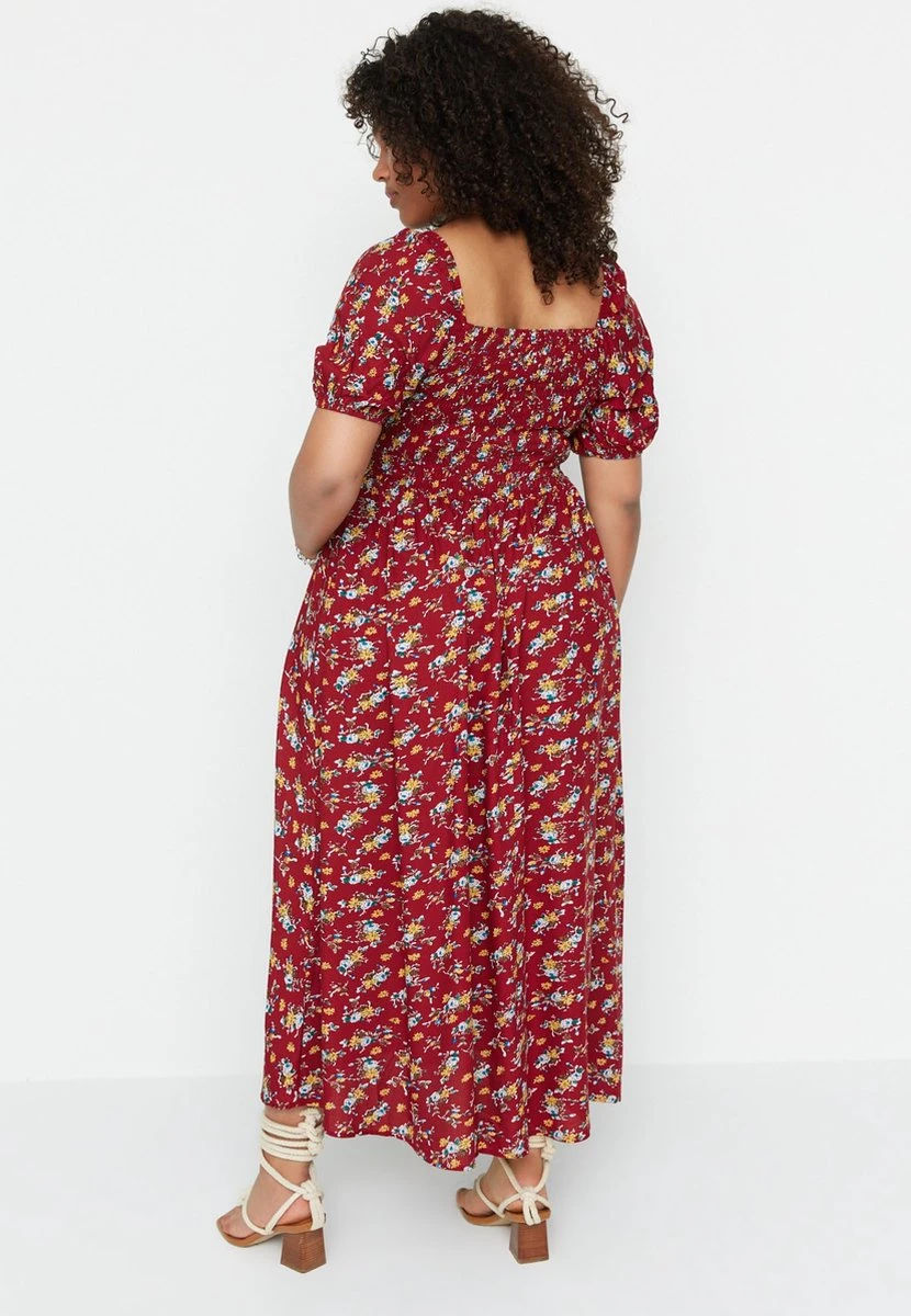 Trendyol Vrouwen Ballon Mouw Vierkante Kraag A-lijn Plus Size Jurk 2 Trendyol Vrouwen Ballon Mouw Vierkante Kraag A-lijn Plus Size Jurk - Afbeelding 2