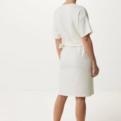 Mexx Knotted Short Sleeve Jurk Dames - Off White - Maat S -Trendy Meid Verkoop 830x1200 52