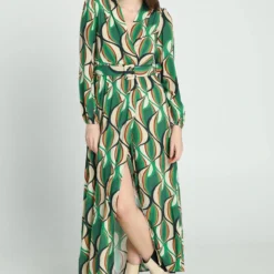 Cassis Lange Jurk In Viscose Met Etnisch Motief -Trendy Meid Verkoop 831x1200 6