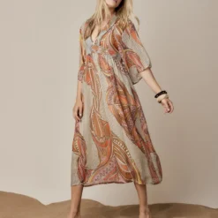 Summum Dames Jurk / Dames Kleding - 5s1406-11785 - Bruin Combi - Maat 38 -Trendy Meid Verkoop 831x1200 9