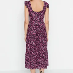 Trendyol Vrouwen Gepofte/ruche Mouw Vierkante Kraag A-lijn Jurk 12 Trendyol Vrouwen Gepofte/ruche Mouw Vierkante Kraag A-lijn Jurk -Trendy Meid Verkoop 832x1200 4