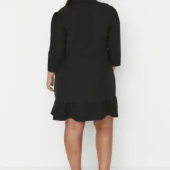 Trendyol Vrouwen Standaard Mouw Reverskraag Basis Grote Maten Jurk -Trendy Meid Verkoop 838x1200 5