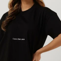 Calvin Klein Institutional Long T-shirt Dress Jurken Dames - Kleedje - Rok - Jurk - Zwart - Maat M -Trendy Meid Verkoop 840x1200 208