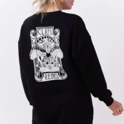 Colourful Rebel Art Eagle Jurk Zwart Dames - Loose Fit - Katoen - XS -Trendy Meid Verkoop 840x1200 280