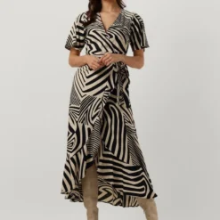 Object Objfaline Ss Wrap Long Dress Jurken Dames - Rok - Jurk - Zwart - Maat 40