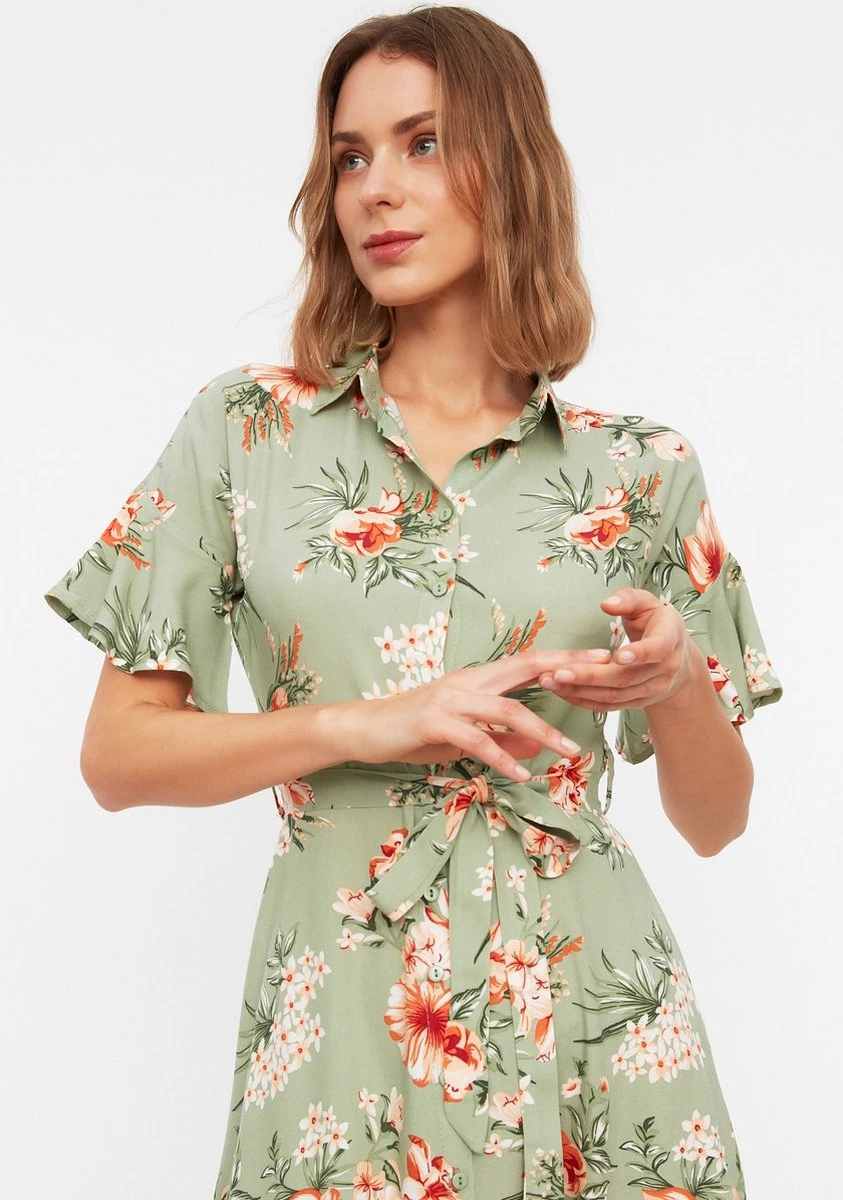 Trendyol Vrouwen Standaard Mouw Kraag Overhemdjurk Jurk 5 Trendyol Vrouwen Standaard Mouw Kraag Overhemdjurk Jurk - Afbeelding 5