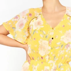 LOLALIZA Maxi-jurk Met Bloemenprint - Geel - Maat 44 -Trendy Meid Verkoop 846x1200 25