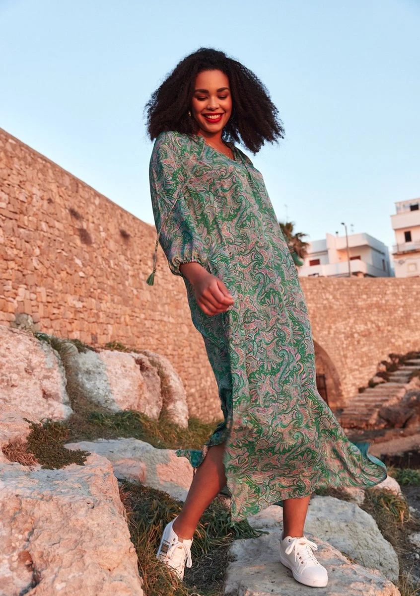 LOLALIZA Maxi-jurk Met Paisleyprint - Groen - Maat L/XL 4 LOLALIZA Maxi-jurk Met Paisleyprint - Groen - Maat L/XL - Afbeelding 4