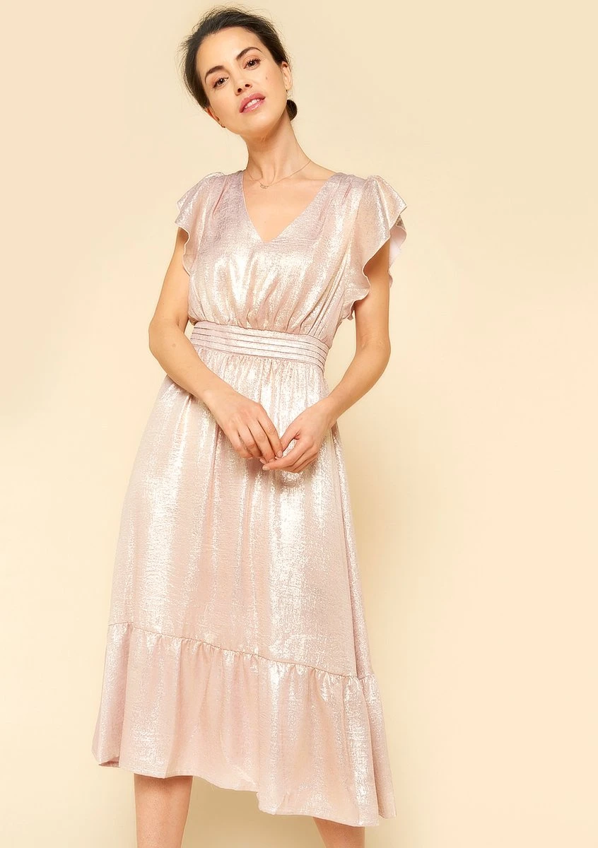 LOLALIZA Midi-jurk Voor Bruidsmeisjes - Nude - Maat 48 1 LOLALIZA Midi-jurk Voor Bruidsmeisjes - Nude - Maat 48