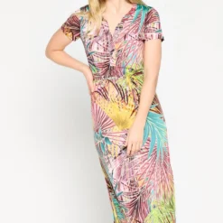 LOLALIZA Maxi-jurk Met Tropische Print - Veelkleurig - Maat 48