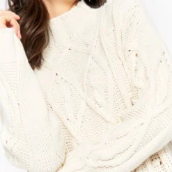 LOLALIZA Gebreide Trui-jurk - Ecru - Maat M 5 LOLALIZA Gebreide Trui-jurk - Ecru - Maat M -Trendy Meid Verkoop 846x1200 57