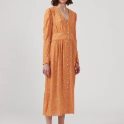 Oranje Bloemenprint Midi-jurk Corinna - Modstrom - Maat L -Trendy Meid Verkoop 860x1200 4