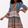 Ana Alcazar Dress Boho Okotex 100 Jurken Dames - Rok - Jurk - Multi - Maat 40