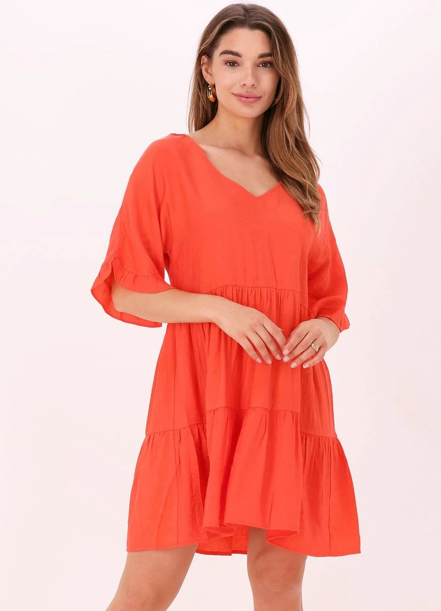 Ydence Dress Sunny Jurken Dames - Rok - Jurk - Oranje - Maat L 1 Ydence Dress Sunny Jurken Dames - Rok - Jurk - Oranje - Maat L