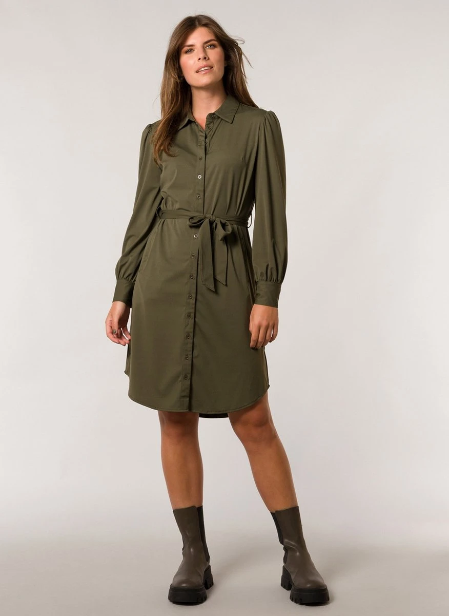 IVY BEAU Nicole Jurk - Olive - Maat 46 3 IVY BEAU Nicole Jurk - Olive - Maat 46 - Afbeelding 3