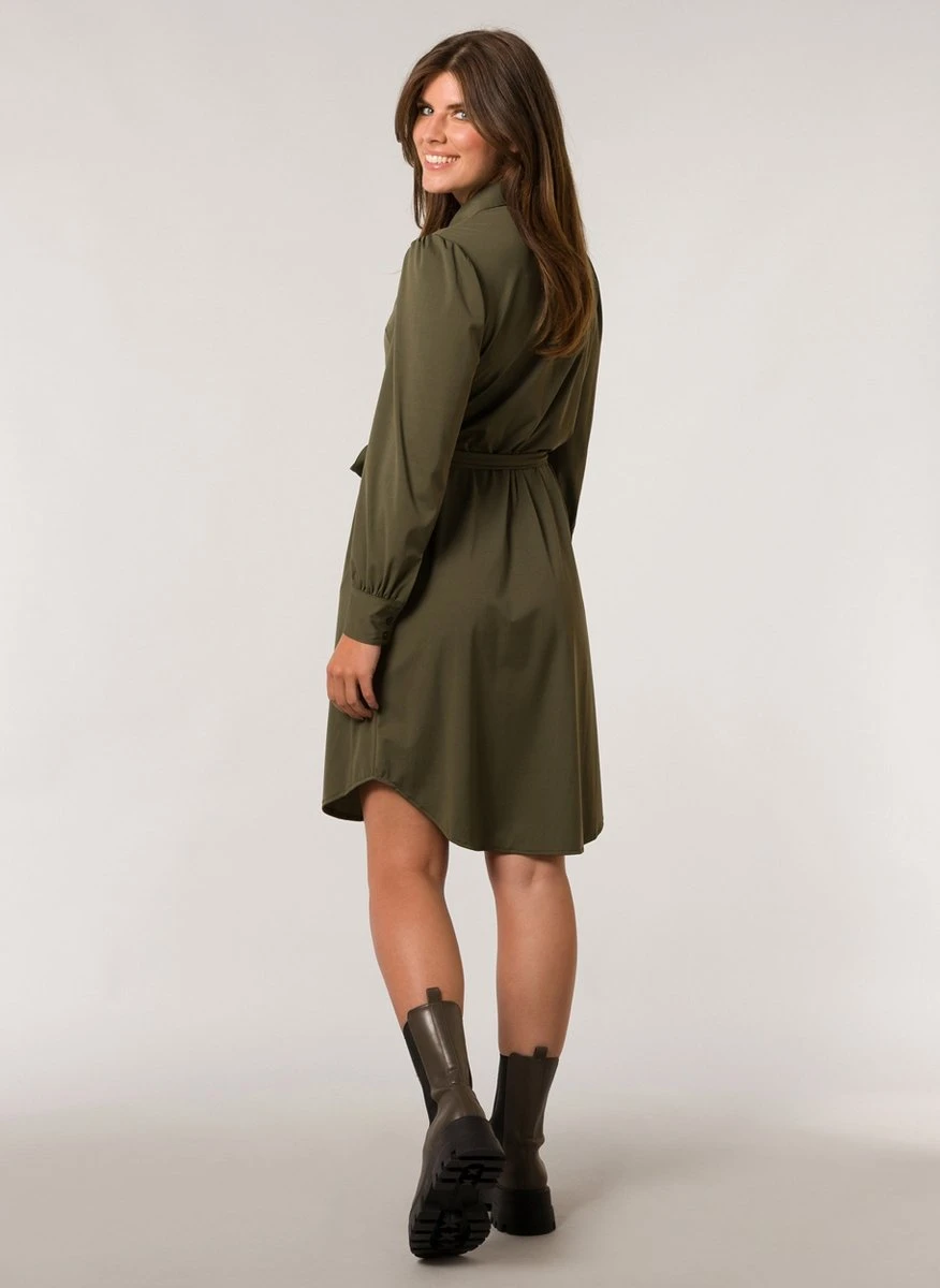 IVY BEAU Nicole Jurk - Olive - Maat 46 4 IVY BEAU Nicole Jurk - Olive - Maat 46 - Afbeelding 4