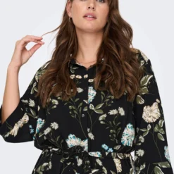 Only Carmakoma Carluxmie Jurk Zwart Gebloemd Maat 48 -Trendy Meid Verkoop 895x1200 3