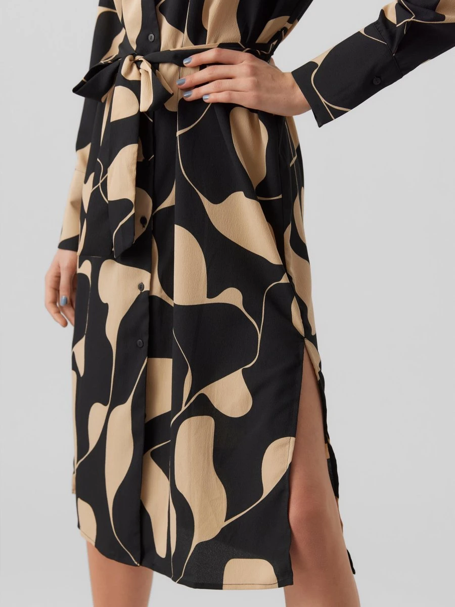 VERO MODA VMLYDIA LS CALF SHIRT DRESS WVN Dames Jurk - Maat S 4 VERO MODA VMLYDIA LS CALF SHIRT DRESS WVN Dames Jurk - Maat S - Afbeelding 4