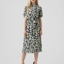 VERO MODA VMMENNY SS CALF SHIRT DRESS WVN GA Dames Jurk - Maat L -Trendy Meid Verkoop 900x1200 107