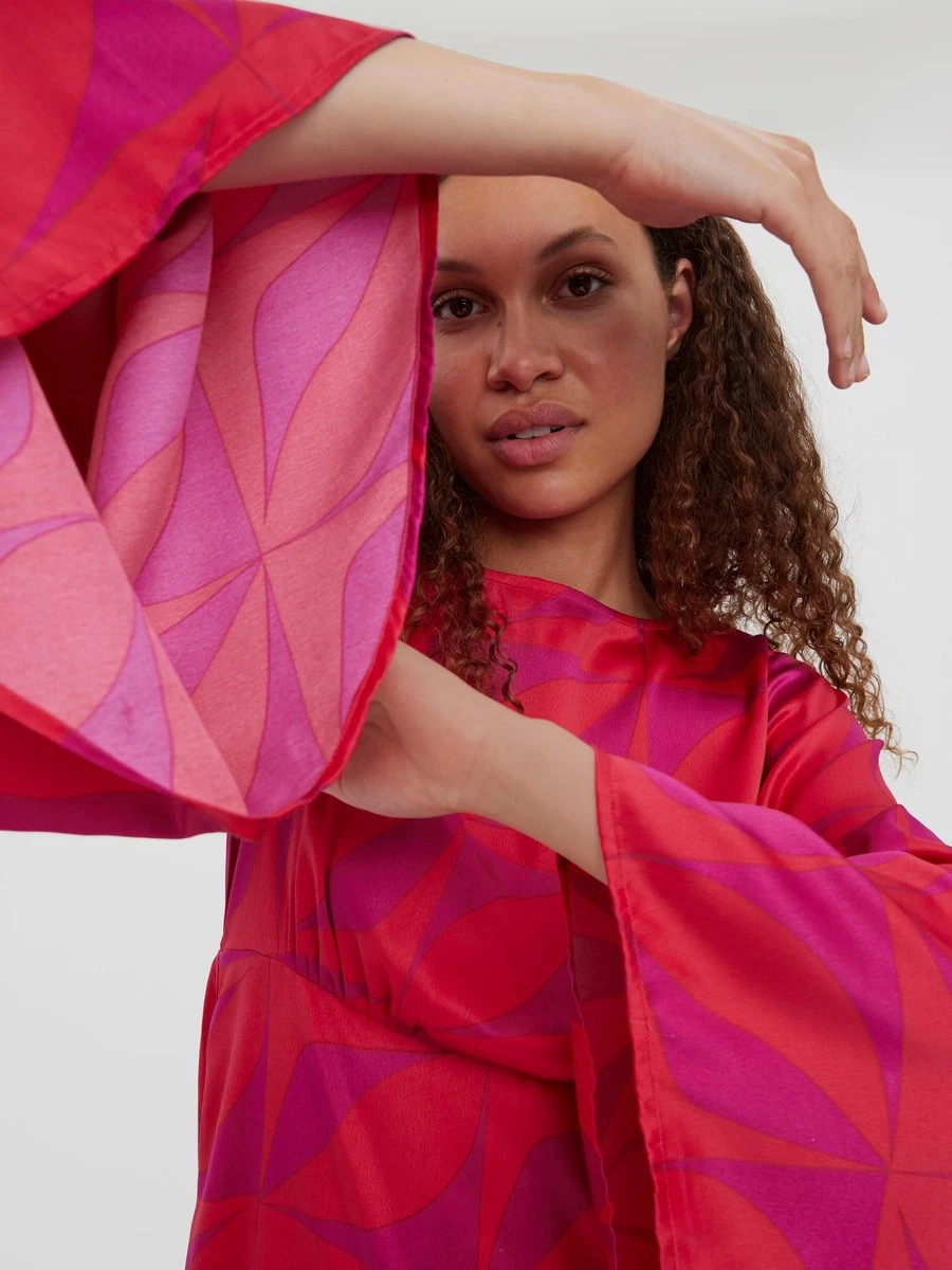 Vero Moda VMKYPRA LS MINI DRESS WVN Dames Jurk Love Potion - Maat XL 4 Vero Moda VMKYPRA LS MINI DRESS WVN Dames Jurk Love Potion - Maat XL - Afbeelding 4