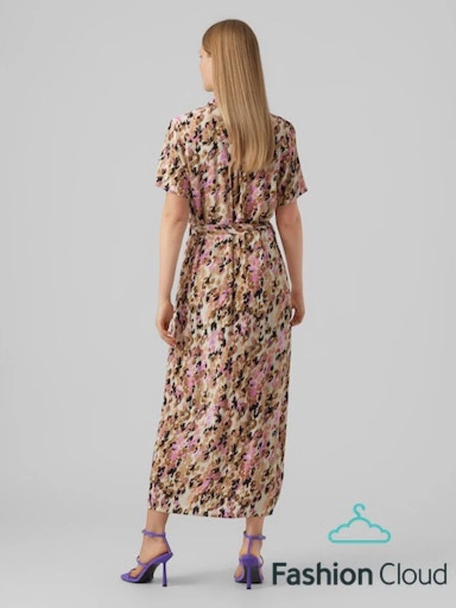 Vero Moda Jurk Vmeasy S/s Long Shirt Dress R1 Wvn 10286792 Tigers Eye/ina Dames Maat - S 6 Vero Moda Jurk Vmeasy S/s Long Shirt Dress R1 Wvn 10286792 Tigers Eye/ina Dames Maat - S - Afbeelding 6