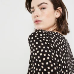 TAIFUN Dames Jersey Jurk Schwarz Gemustert-44 -Trendy Meid Verkoop 923x1200 24