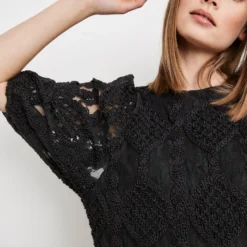 TAIFUN Dames Kanten Jurk Schwarz-42 -Trendy Meid Verkoop 923x1200 25