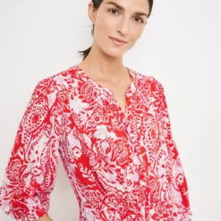 GERRY WEBER Dames Midi-jurk Ecru/Weiss/Rot/Orange Druck-44 -Trendy Meid Verkoop 923x1200 39