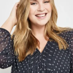 SAMOON Dames Chiffon Jurk Navy Gemustert-46 -Trendy Meid Verkoop 923x1200 67