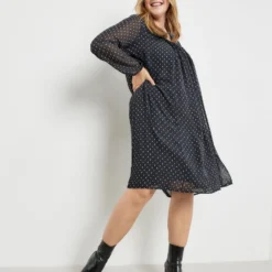 SAMOON Dames Chiffon Jurk Navy Gemustert-46 -Trendy Meid Verkoop 923x1200 68